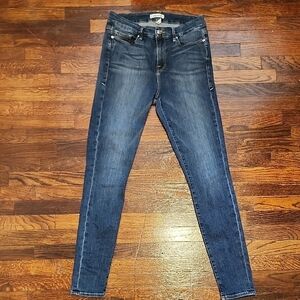 Good American Dark Blue Faded Accents Good Legs Skinny Jeans Size 8
